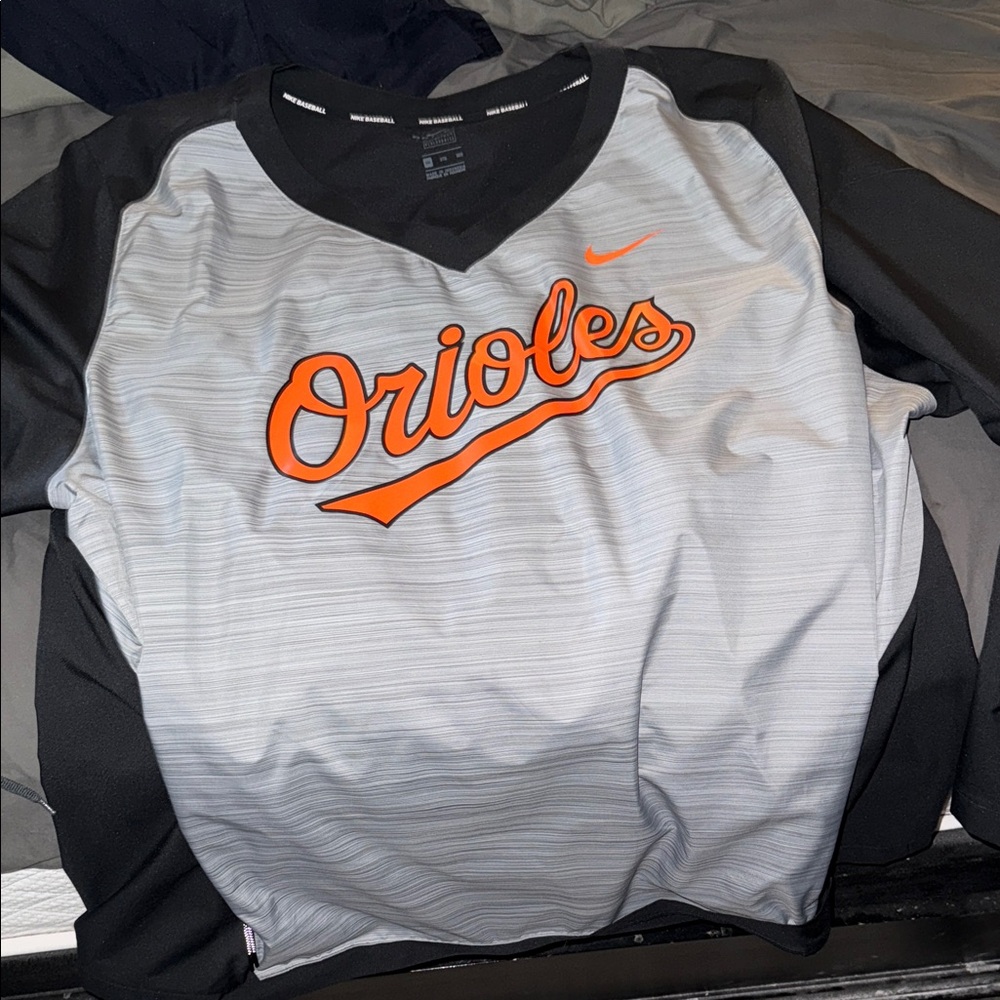 Nike Gray and Black Orioles Sweatshirt